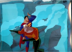 Aquaman and Superman on production backround