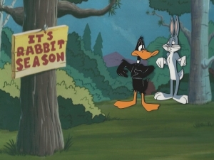 Bugs Bunny and Daffy Duck Rabbit Season