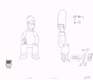 Homer and Marge sit