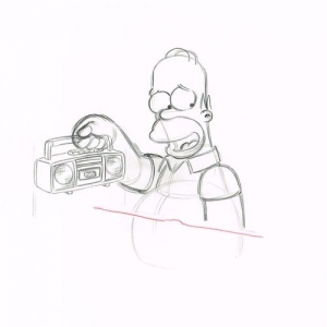Homer Simpson with radio