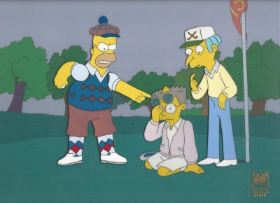 Homer Simpson Golf with Mr. Burns and Smithers