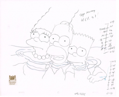 Homer, Marge and Bart Simpsons large