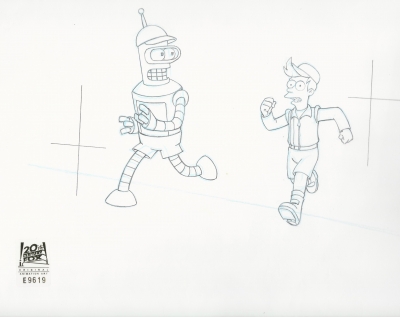 Fry and Bender running