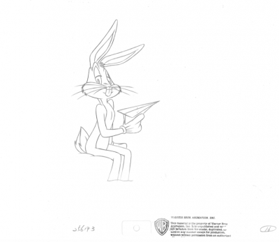 Bugs Bunny hold paper airplane