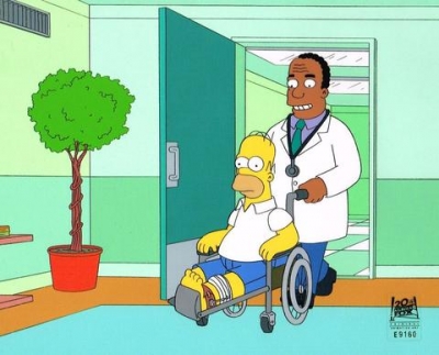 Homer Simpson and Dr. Hibbert