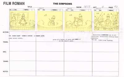 The Simpsons Original Storyboard 4F19 