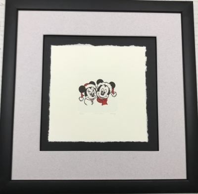 Disney Mickey and Minnie Christmas Etching