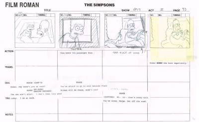 The Simpsons Original Storyboard #93
