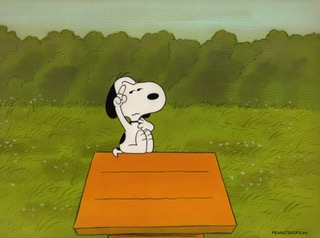 Snoopy on Dog House salute