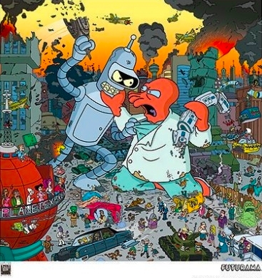 Attack! Bender vs Zoidberg
