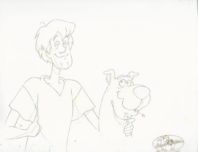 Scooby Doo and Shaggy drawing with cel