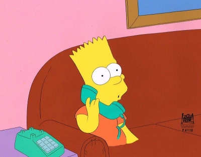 Bart Simpson on phone 
