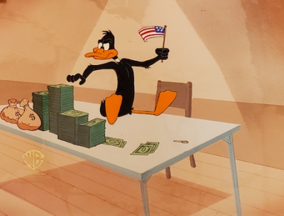 Daffy Duck on desk