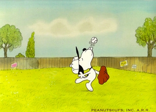 Snoopy baseball kiss