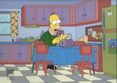 Homer Simpson in the kitchen