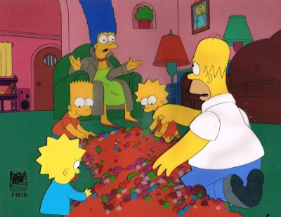 The Simpsons Family with candy