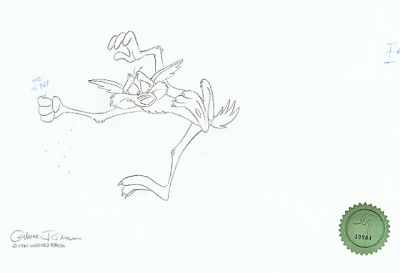 Wile E. Coyote original drawing with 1/1 cel