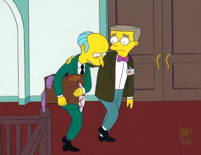 Mr. Burns and Smithers walk