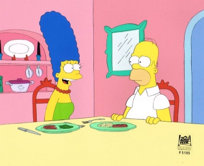 Homer Simpson and Marge Simpson dinner *SOLD*