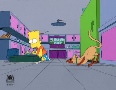 Bart Simpson with cat