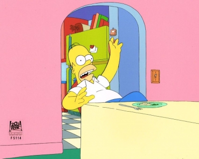 Homer Simpson falling off chair