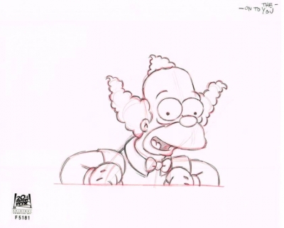 Krusty the Clown original drawing