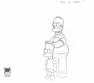 Homer and Bart head scratch *SOLD*