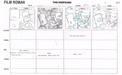 The Simpsons Original Storyboard Pg. 89