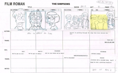The Simpsons Original Storyboard PG.# 136