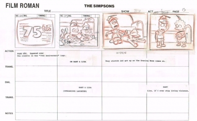 The Simpsons Original Storyboard Pg. #13