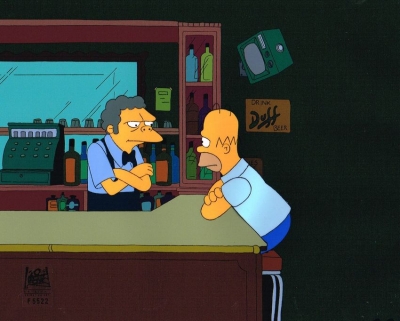 Homer Simpson at Moe's with Moe