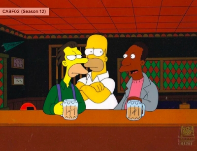 * SOLD * Homer with Carl and Lenny at the bar cheers