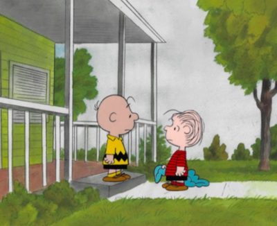 Charlie Brown with Linus porch