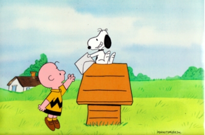 Snoopy and Charlie Brown envelope