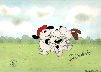 Snoopy dances