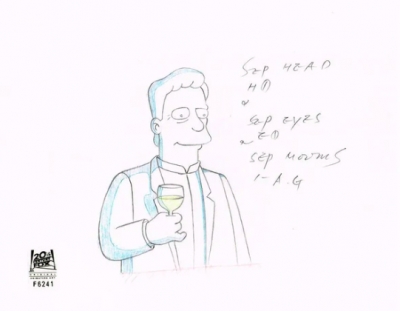 * SOLD * Troy McClure with wine