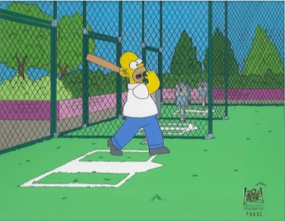 Homer Simpsons hits a run