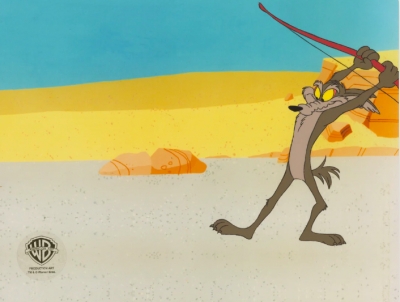 Wile E. Coyote placing bow